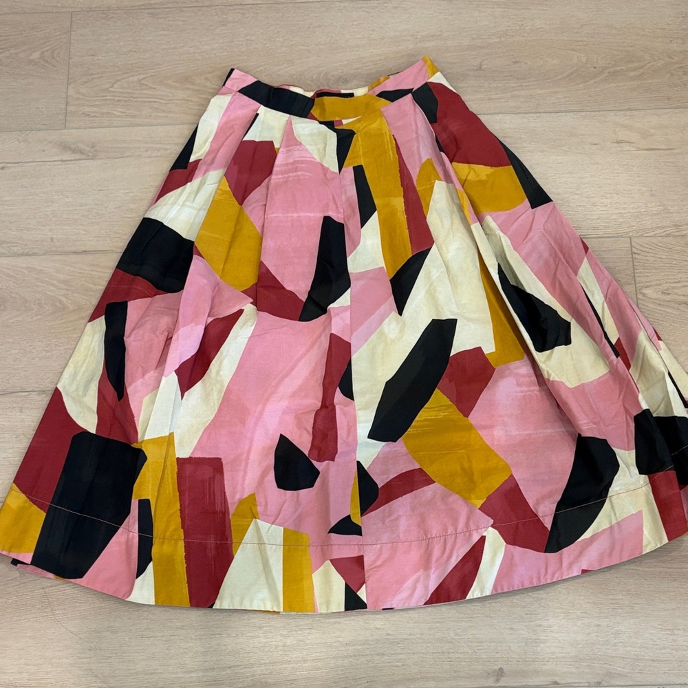 Zara Multicolor Abstract A-Line Skirt